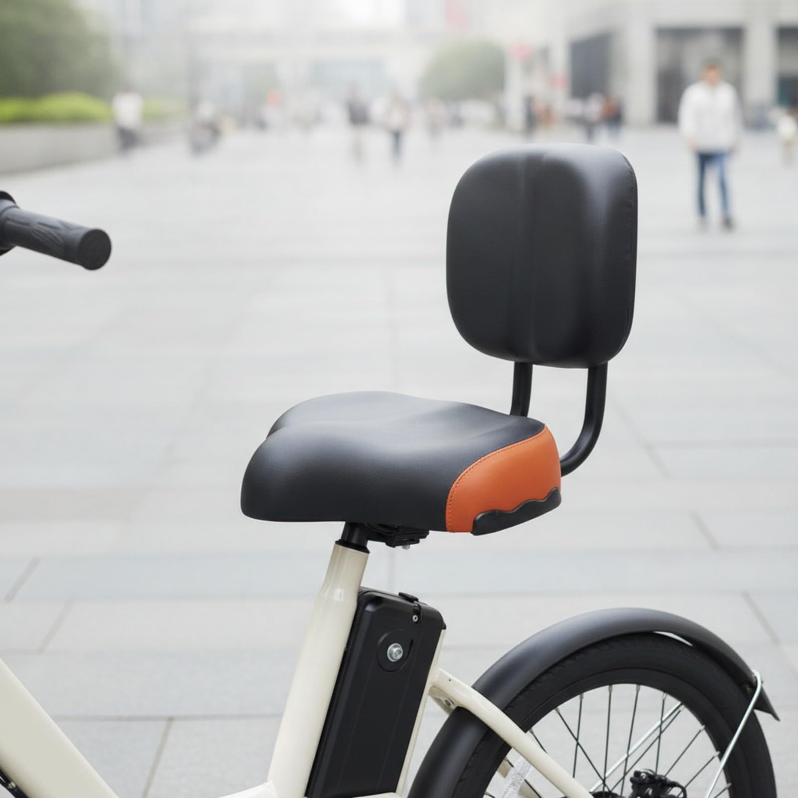 Harilla Sedile con Schienale Alta Densità in Pelle Sintetica, Sella da Bicicletta con Schienale, Ergonomico, Sellino Supporto Posteriore,