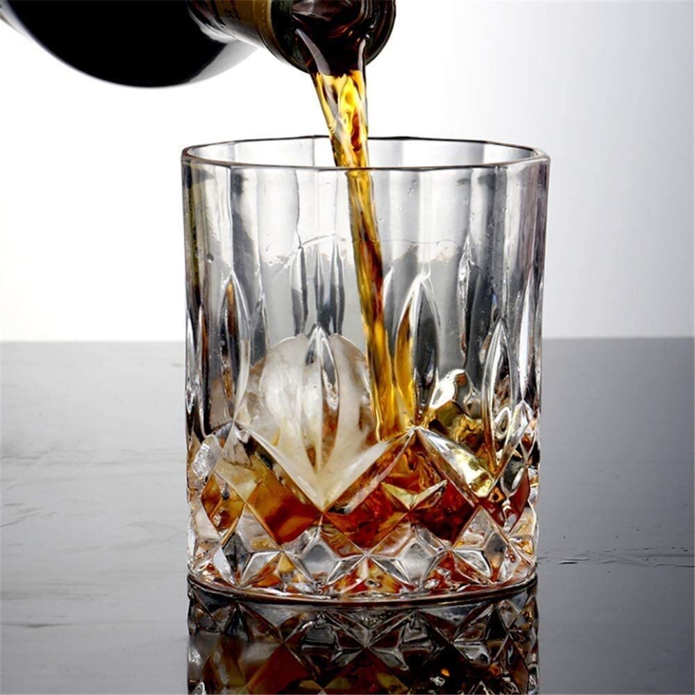 Karafki do wina i whisky, bezołowiowy kryształ, utrzymuje napoje w cieple, luksusowe ręcznie rzeźbione uniwersalne kieliszki