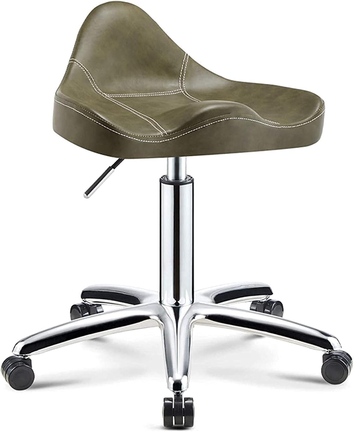 Stool with Wheels Rolling Stools with Wheels Rolling Heavy Duty Hydraulic for Shop Guitar Lab Tattoo Workbench Medical Adjustable Swivel Stool Chair (Grey)