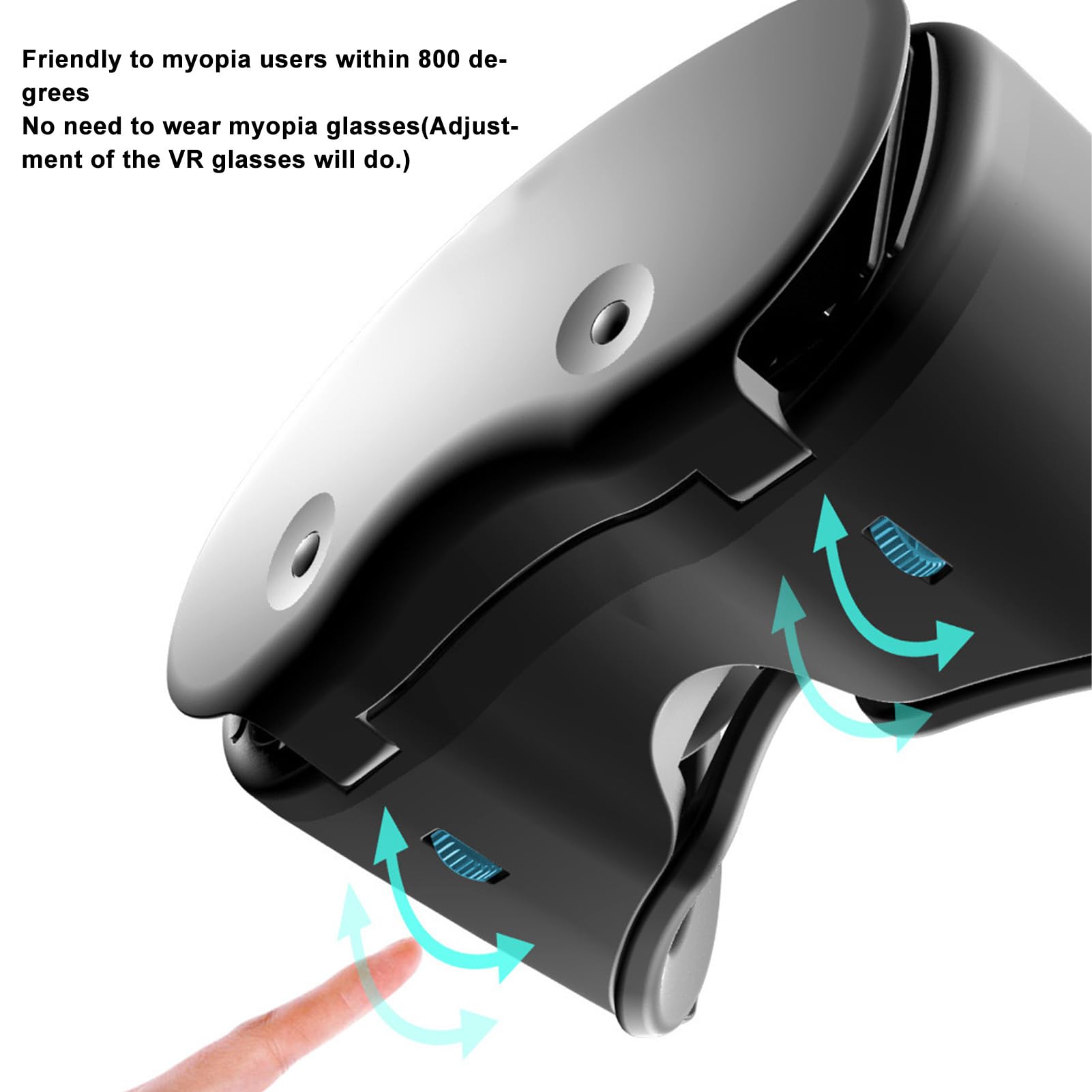Cuffie VR 3D per Telefono, Occhiali per realtà Virtuale VR per Giochi VR, Film in 3D, Occhiali VR Compatibili con Smartphone da 5-7 Pollici