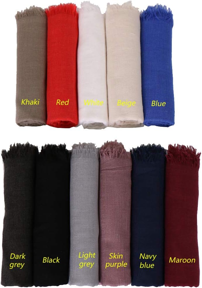 LMVERNA Women Summer Scarf Large Long Line Beach Shawl Lightweight with Fringed Headscarf Gauze Shawl and Wrap - Image 8