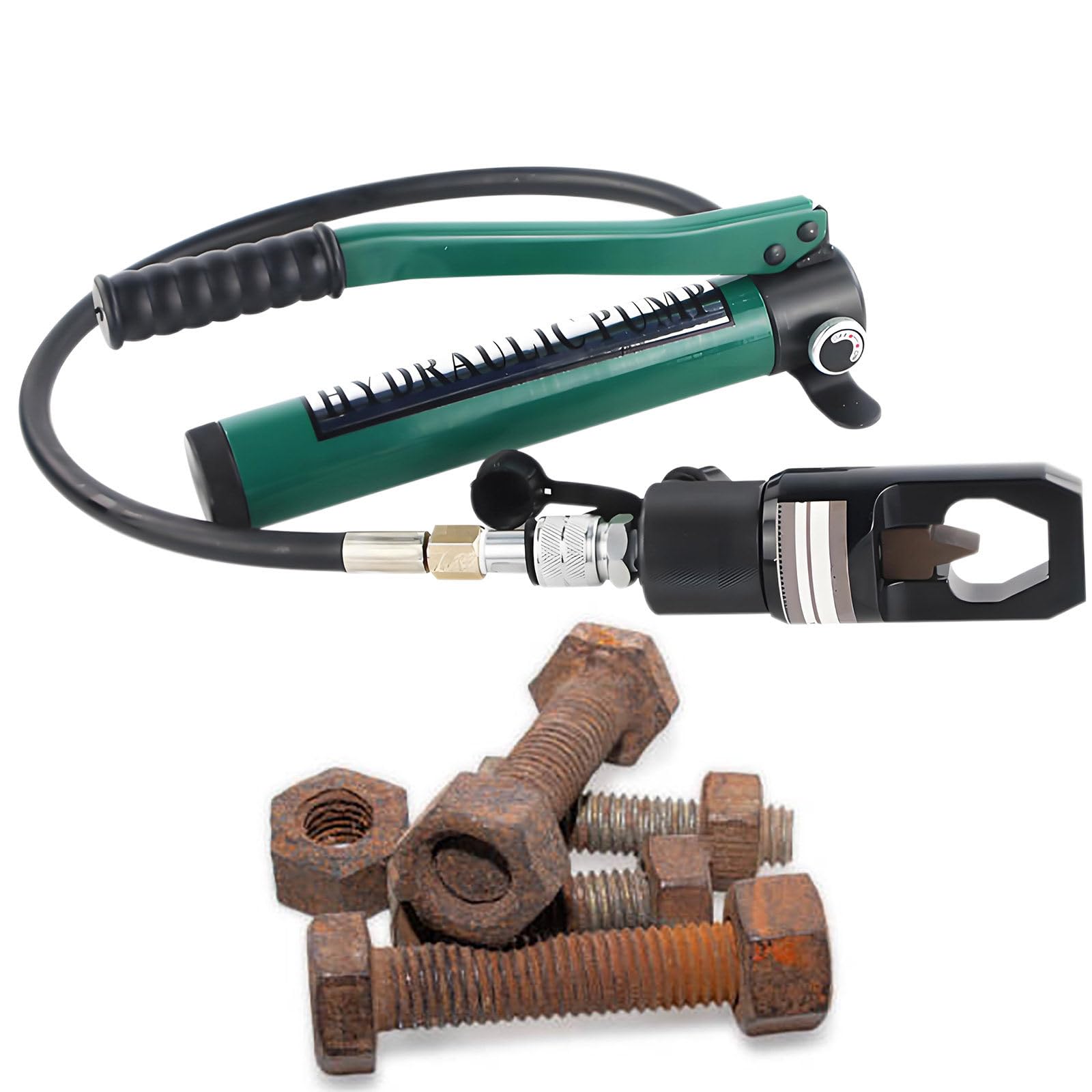 IUokLU Hydraulic Nut Splitter, Nut Breaker Tool with Blade, Manual Hydraulic Nut Cutter Removal Tool for Rusted Damaged Stuck (12t)