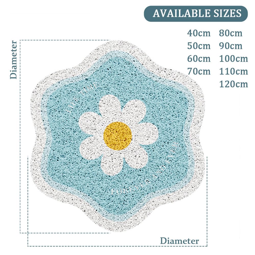 Alfombrilla de baño de PVC para Ducha y baño, con Forma de Flor, Suave, de Secado rápido, Antideslizante, de Goma Tipo lufa, para bañera, Ducha y Suelo de baño (Verde, 100 cm).