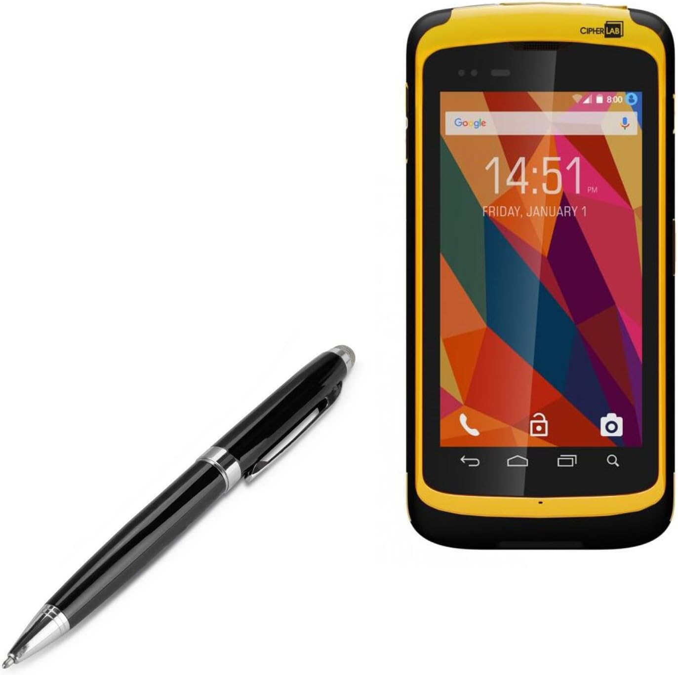 BoxWave Stylus Pen Compatible with Cipherlab RS50 - EverTouch Meritus Capacitive Styra, Capacitive Stylus with Rollerball Pen - Jet Black
