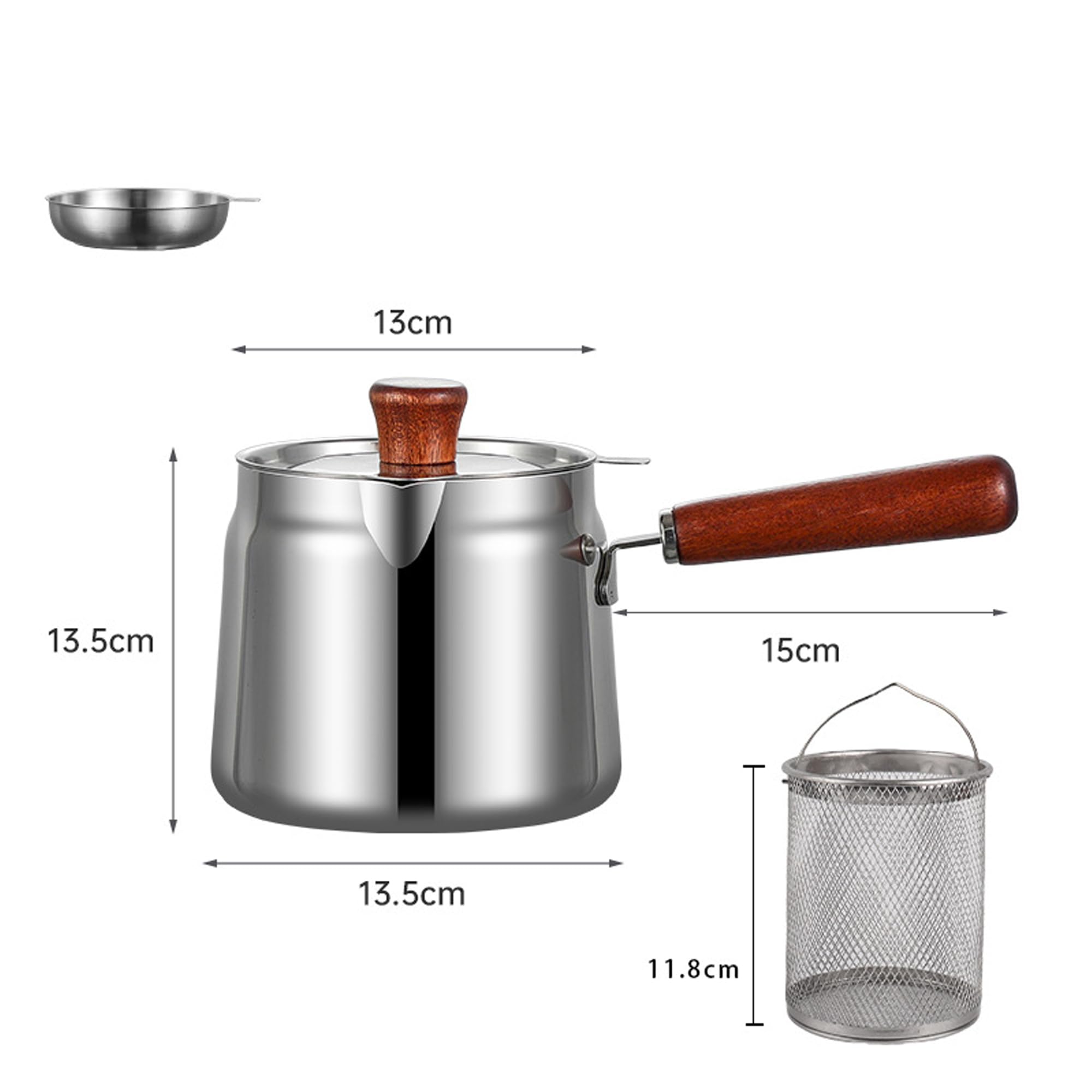 Pojemnik na tłuszcz ze stali nierdzewnej Bacon Grease, pojemnik na olej ze stali nierdzewnej 304 z koszem filtrującym i siatką, do przechowywania tłuszczu do smażenia i gotowania (1,9 l)