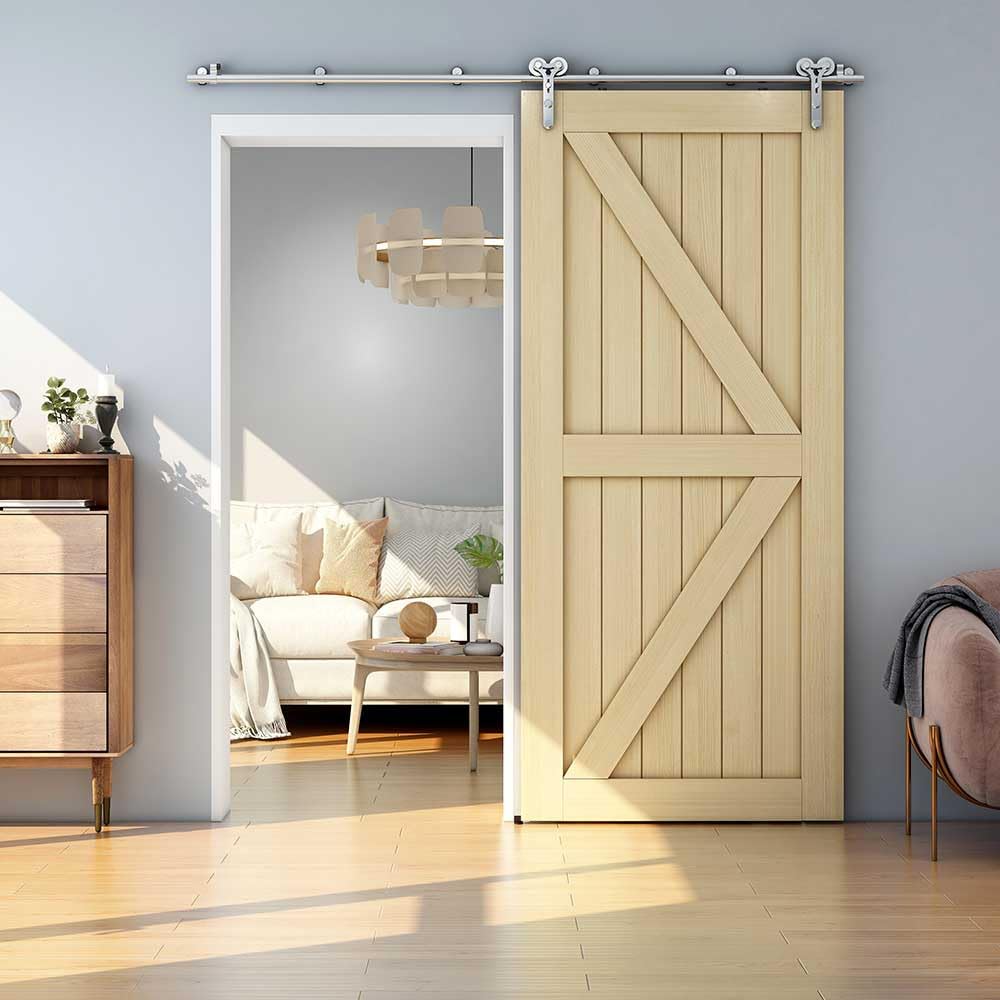 Kit complet pour porte coulissante - En acier inoxydable - En forme de Y - Argenté - 167 cm