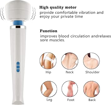 Therapeutic Cordless Massager - Powerful Handheld Massage Tool with 8 Speeds 20 Patterns - Rechargeable Hand Massager for Sore Muscles, Neck & Back