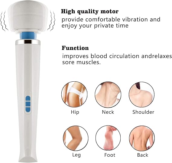 Therapeutic Cordless Massager - Powerful Handheld Massage Tool with 8 Speeds 20 Patterns - Rechargeable Hand Massager for Sore Muscles, Neck & Back