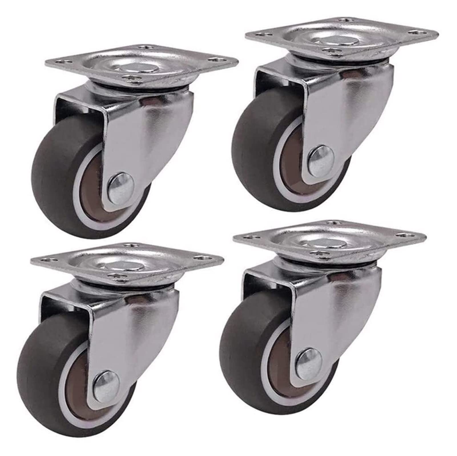 Roulette pivotante robuste de 50 mm en TPE injecté pour vitrine et meuble