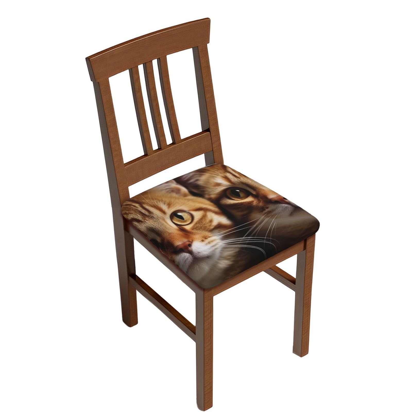 Fodpand Six Piece Cats Square Stool Covers Stretch Removable Square Bar Stool Seat Covers Washable Dustproof Stool Cushion Slipcover Soft Milk Silk Bar Chair Covers With Band