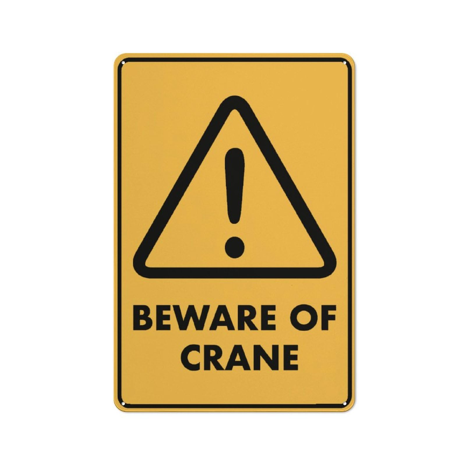 Caution Beware Of Crane Sign 8""X12"" Rust Free Aluminum Signs Outdoor, Metal Tin Sign For Home, Business, Yard