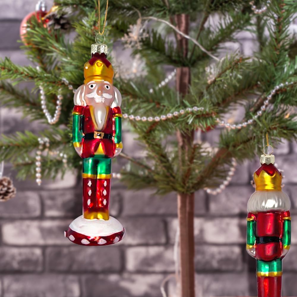 Christmas Tree Hanging Ornament Nutcracker Figurine Decoration Glass Hand Blown Holiday Xmas Keepsake for Holidays Home Parties - Image 4