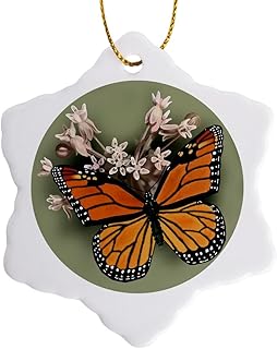 Monarch Butterfly Porcelain Ornament
