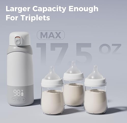 Miniatura 8 de BOLOLO Calentador de leche portátil Pro para viajes, calentador de botellas desmontable con calentamiento rápido y estable para leche materna y