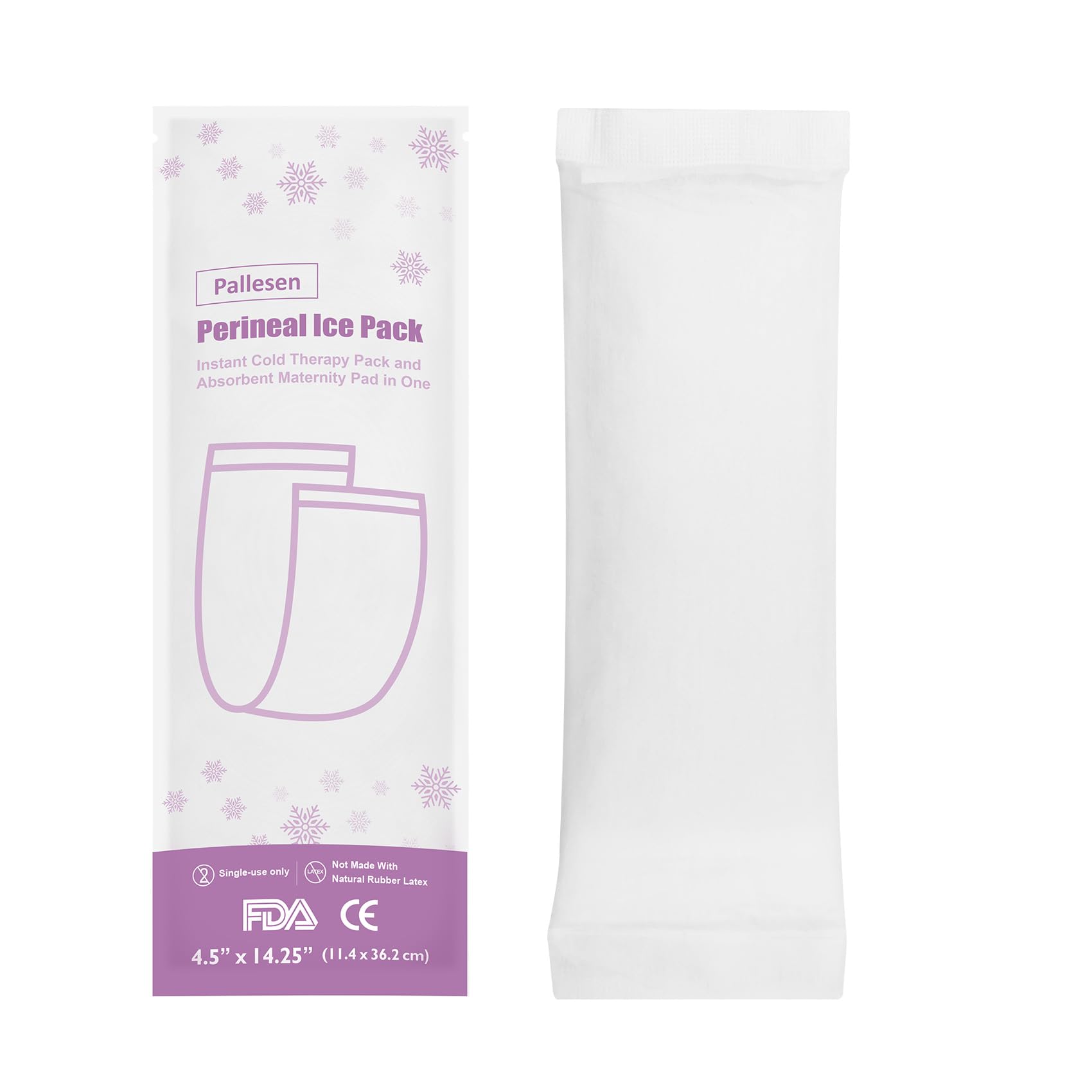 Postpartum Perineal Ice Pack with Built-in Absorbent Pad – One-Time Use Cold Compress & Postpartum Pad for C-Section & Vaginal Delivery Recovery, Comfort & Pain Relief for Moms (8 Packs)