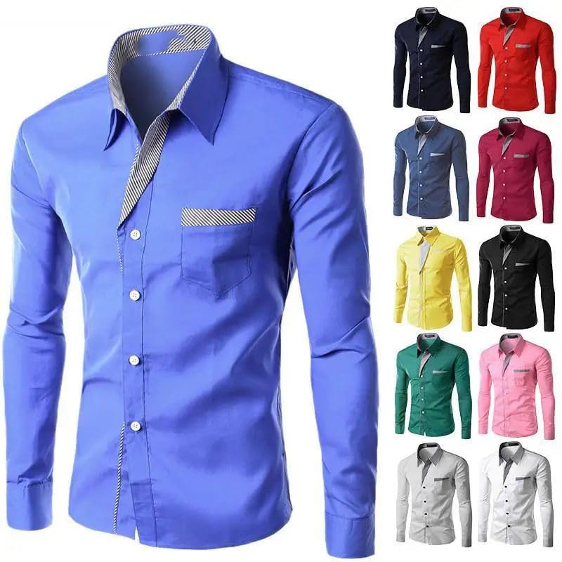 Chemise à manches longues pour homme coupe ajustée