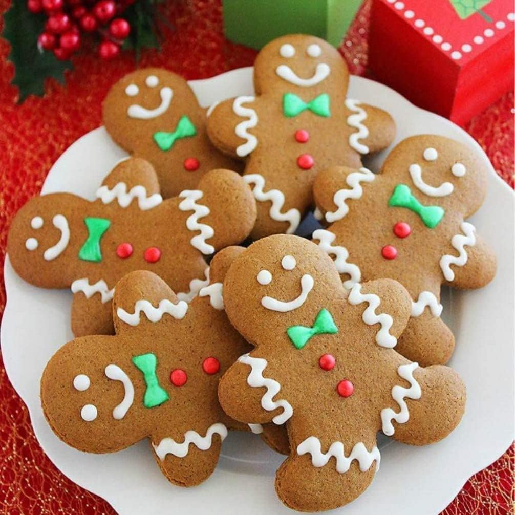 3PCS Gingerbread Man Cookie Cutters, 5.12" 4.34" 3.42" Large Christmas Cookie Molds -Stainless Steel Holiday Biscut Cutter Shapes for Baking Gift