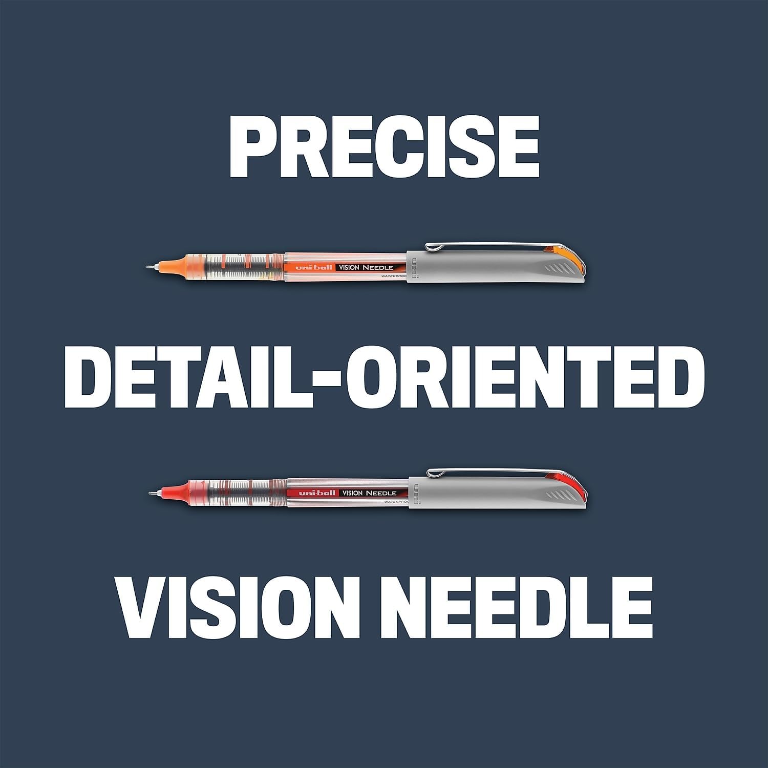 uni-ball 1734916 Vision Needle Roller Ball Stick Liquid Pen Assorted Ink Fine 8/Set