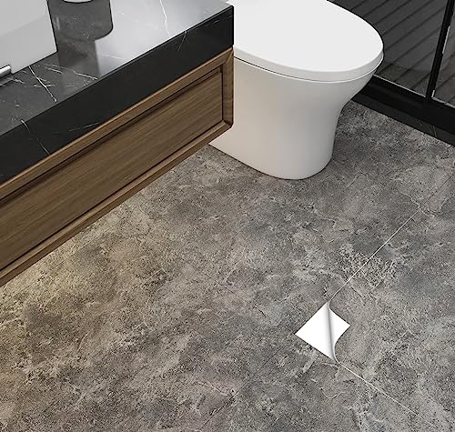 Peel And Stick Floor Tile 12Pcs Light Gray Marble Vinyl Flooring 12"X12" Durable Waterproof Non-Slip Vinyl Tiles Removable Stickers Tile For Kitchen Living Room Bedroom Bathroom #TOP4