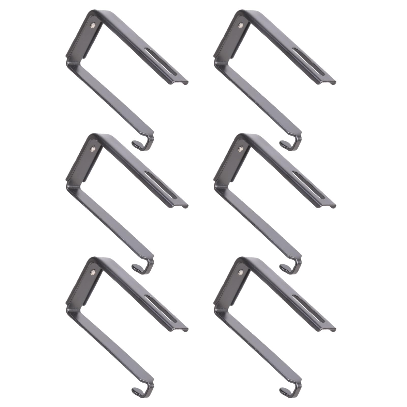 Pffiocix 6 Pack Adjustable Iron Hooks Outdoor Weatherproof Clamp-On Hooks No Screws Fence Rust Proof Hanging