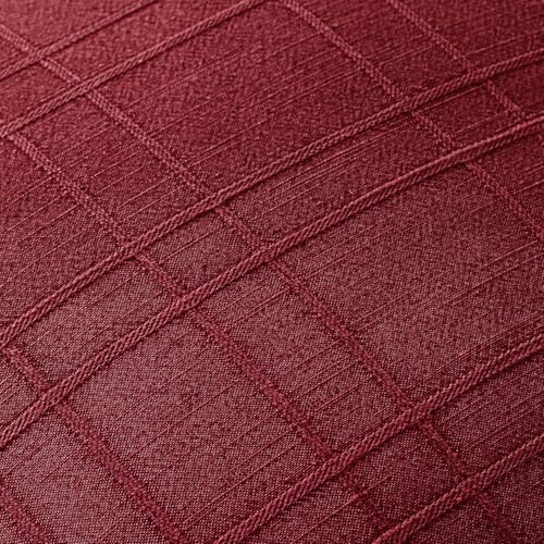 Image of MIULEE Linen Plaid Pillow Covers Christmas Decorative 20x20 Burgundy