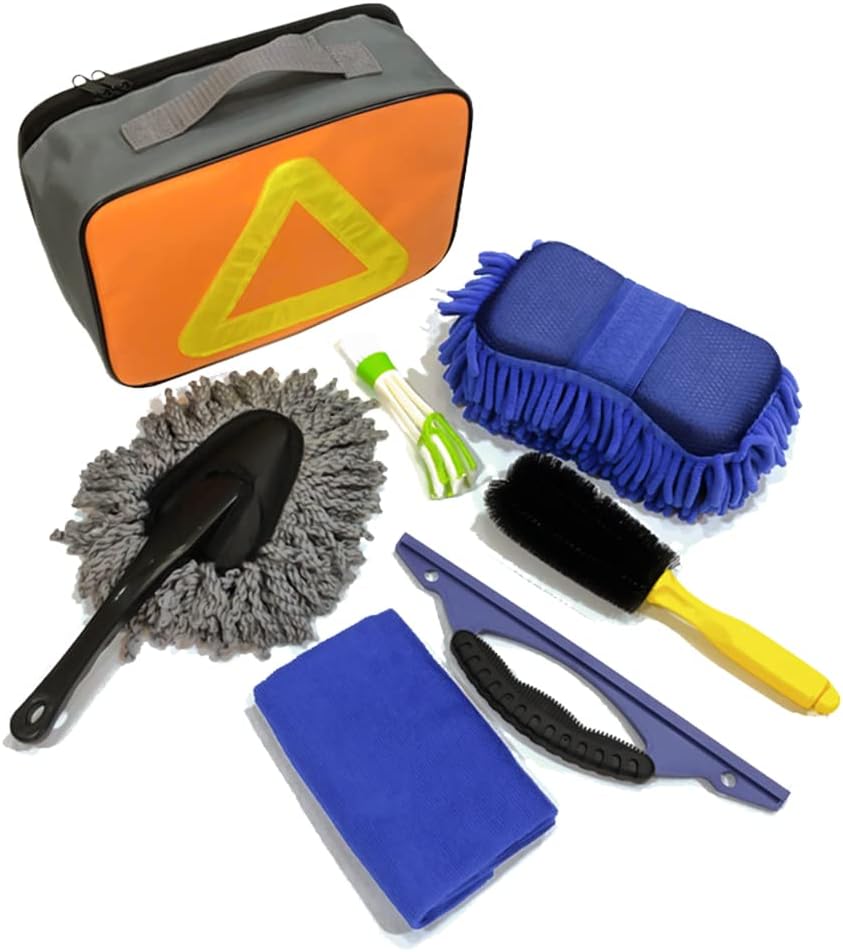 7Pcs Complete Car Care Kit Car Detailing Kit Car Washing Kit Car Detailing Kit Interior Car Wash Sponge Wash Mitt Car Window Cleaner Car Window Squeegee Car Squeegee Car Wash Towel Cleaning Kits