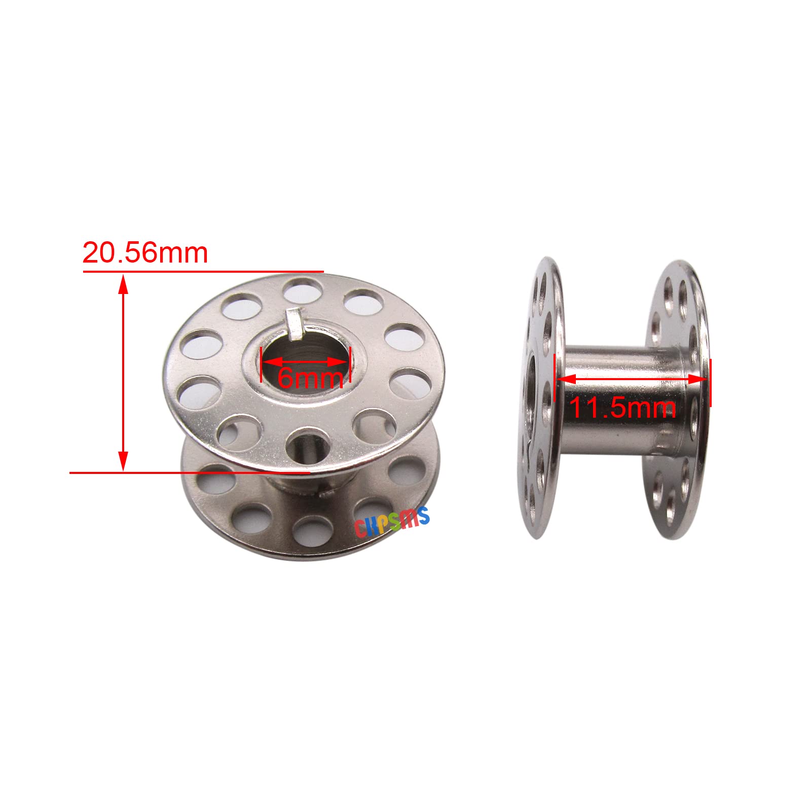 CKPSMS Brand - Metal BOBBINS #2518=SA156 Compatible with/Replacement for Singer Brand Class 15 15-91 237 239 177 4423 4452 9960 (36PCS+Box)