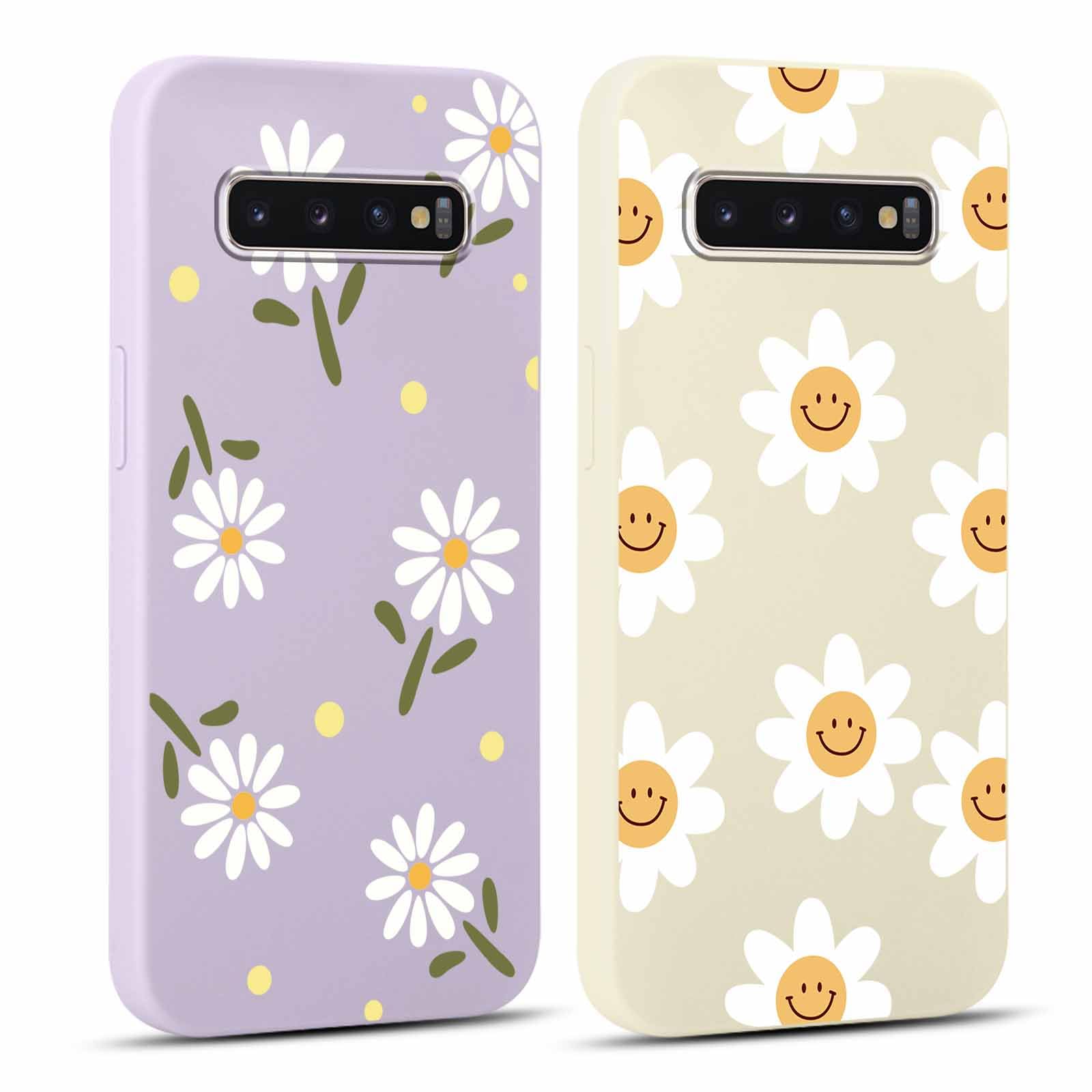 Yoedge 2 Stck HandyHlle fr Samsung Galaxy S10 Plus Hlle 6,4", Mdchen  Schutzhlle Blumen Muster Aesthetic Design,Frauen Geschenk Weich Silikon  Stofest Cover Case fr Samsung S10 Plus, Lila Blume: Amazon.de: Elektronik  &