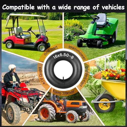 Image of 16x6.50-8 Inner Tube, 16x7.50-8 Tire tube 16x6.5x8 Tube with for Lawn Mower,Lawn Tractor,Garden Tractor,Riding Mowers,Motorcycles,Golf Carts,Farm Equipment TR-13 Straight Valve Stem 4 Pack