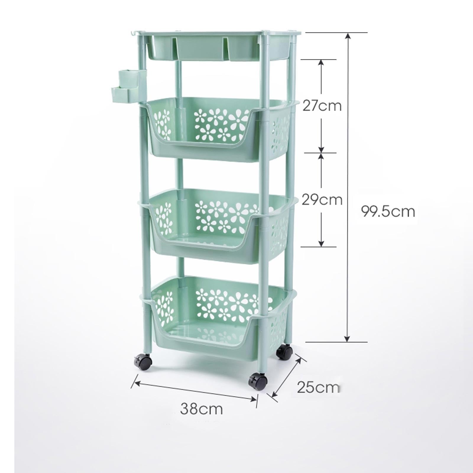 Armadietto Dispensa Scaffale da cucina a 4 livelli con base su ruote Scaffale da scaffale Scaffale da cucina multistrato Scaffale da cucina in plastica Organizzatori E Contenitori Per La Cucina
