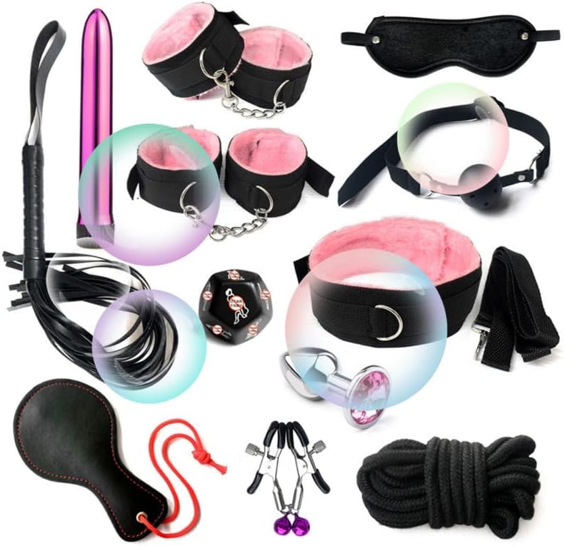 Couple Gifts, Home Training Aids, Soft and Elastic, Yoga Supplies, Fun and Versatile 12 Piece Nylon Pink Set