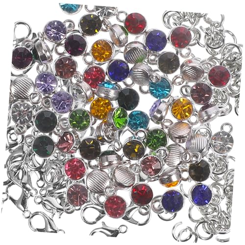 Holibanna 1 Juego colgante de piedra de nacimiento pequeño encantos de oro libra esterlina delicado collar que crean suministros colgantes de piedra encantos aleación Plata