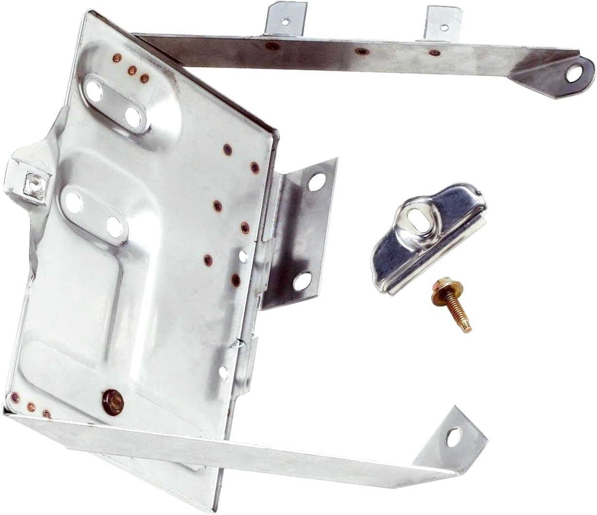 APDTY 111846 Battery Tray Kit; Stainless Steel