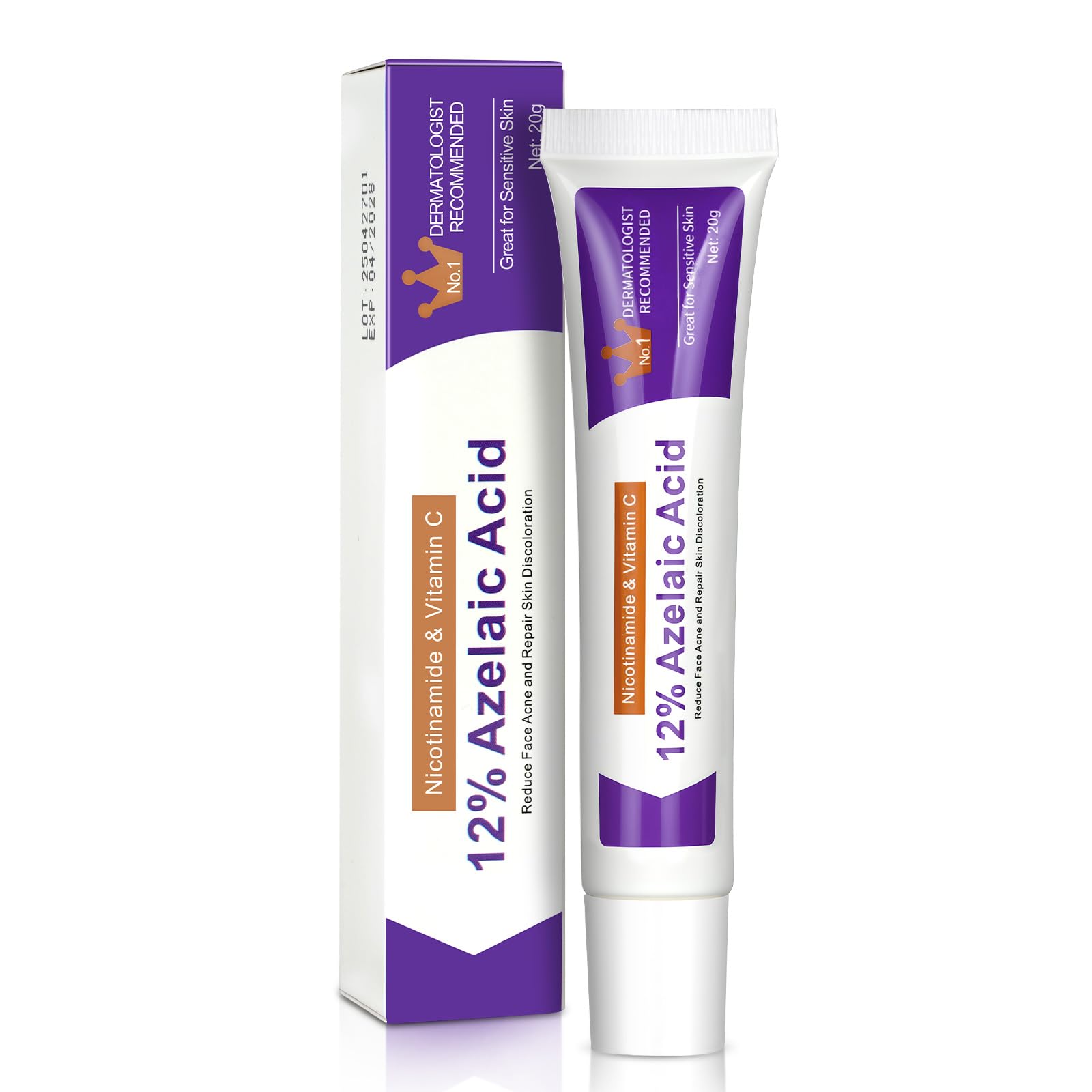 BUTBU Azelainsäure, 12% Azelaic Acid Serum, Azelainsäure Creme Für Alle Hauttypen, Gegen Pickel, Hellt Pickelmale, Rosacea Gesichtspflege 20g (1PC)