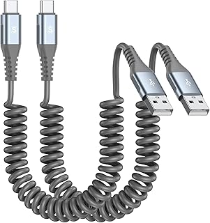 Coiled USB C Charging Cable for Car [2-Pack, 3.3ft] 3.0A, Sweguard Fast Charger Type C Cord, Compatible with Samsung A72 A71 A70 A52 A51 A50, S23/S22/S21/S20/S10/S9,Huawei,Pixel, LG, Moto etc.