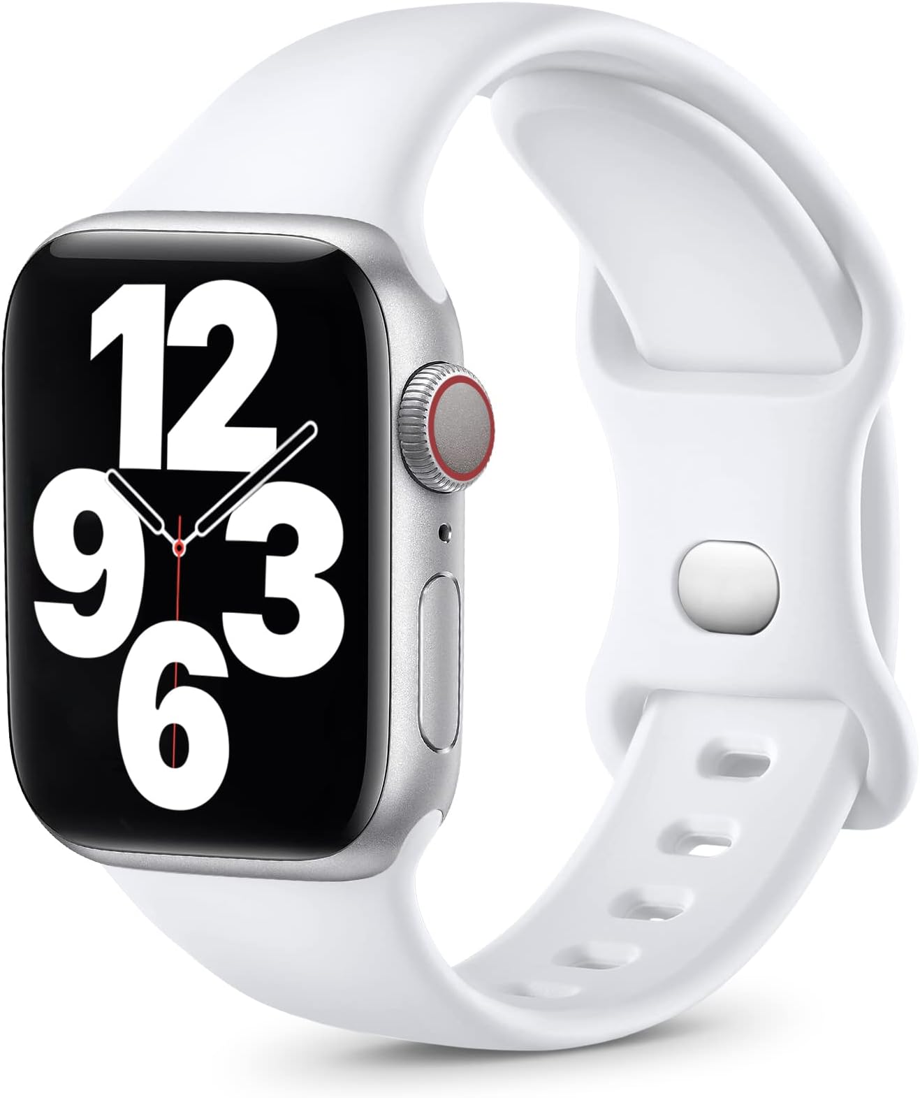 Upeak Sport Strap Compatible with Apple Watch Strap 41mm 38mm 40mm, Silicone Strap Replacement Band Compatible with iWatch Series SE 8 7 6 5 4 3 2 1, 38mm/40mm/41mm-S/M, White