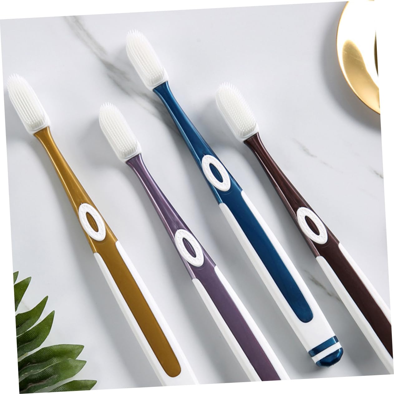 COLLBATH 3sets Spazzolini Per Adulti Testine Morbide Per e Antiscivolo Per Gengive Sensibili