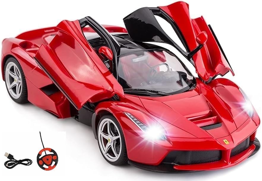 TEC TAVAKKAL Remote Controlled Super Racing Car, Super Racing Sports High Speed Toy Vehicle, Motor RC Chargeable Cars for Kids (Super RC Car Red)