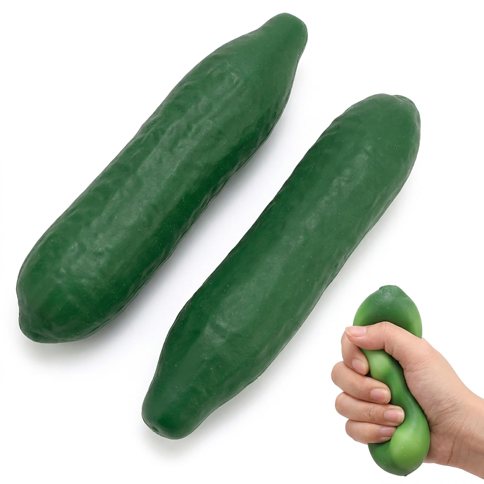 2 PCS Pickle Squishy, Squishy Pickle Relaxation Item, Stress Relief Fidget Gadget for Anxiety Management, Soft Cucumber Squeeze Ball for Office and Classroom Use, Portable Relaxation Gadgets for Stude
