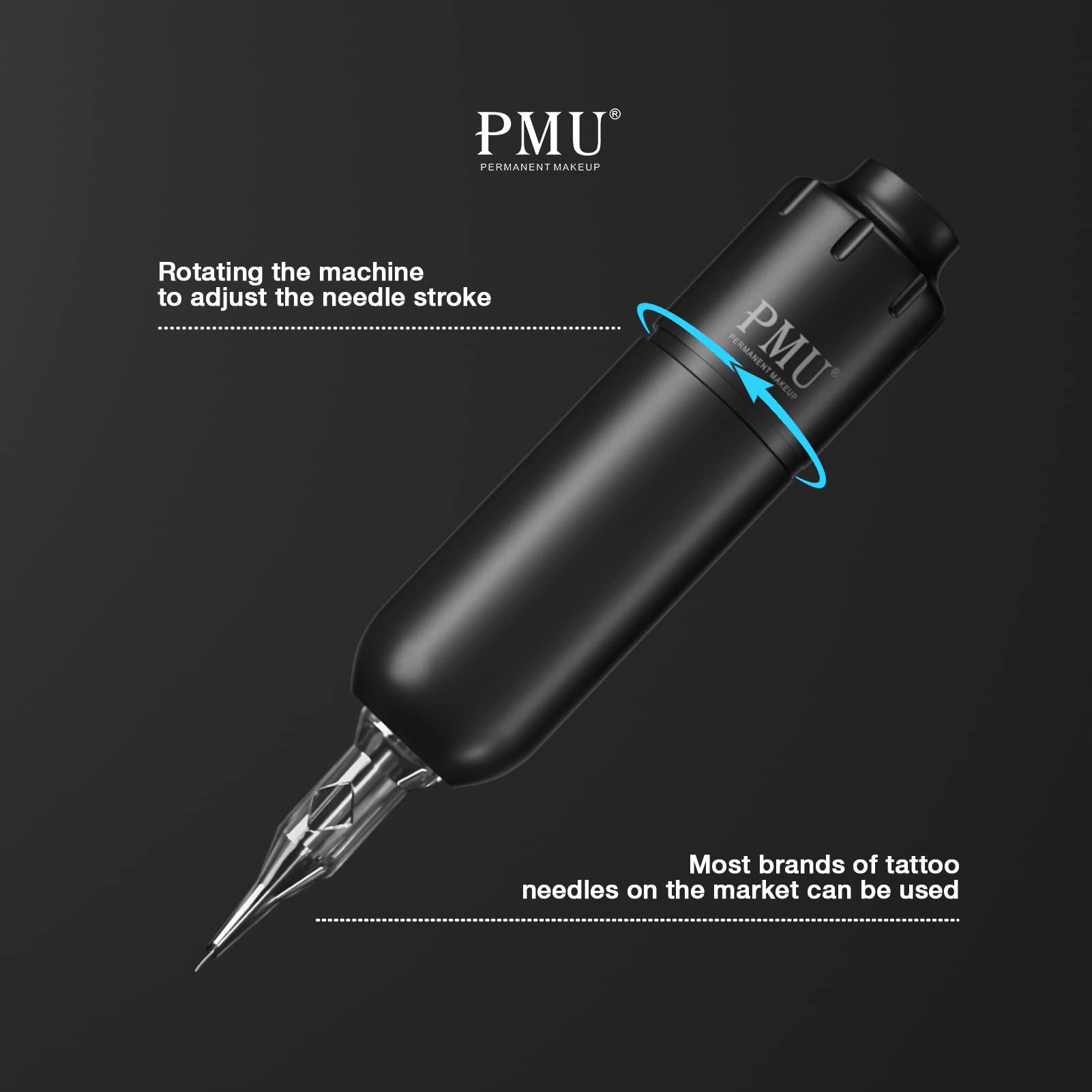 PMU Macchinetta Tatuaggi Rotativa Kit con Aghi Fili Silenziosa Portatile | Macchina Silenziosa dei Principianti e Tatuatori Professionisti