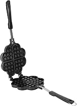 Fôrma de waffle de dupla face, frigideira de liga de alumínio, frigideira de dupla face, frigideira de dupla face, frigideira antiaderente para máquina de waffle para cozinha (35 x 14 x 3 cm)