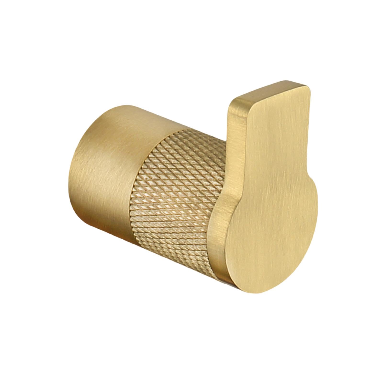 Barre moletée et crochet en laiton brossé pour accessoire de bain