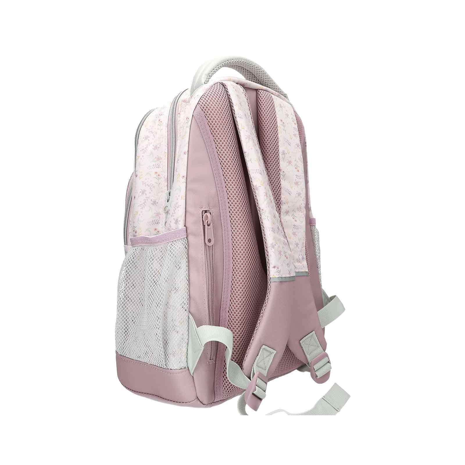 Depesche – TOPModel Blooming Kitty – Schulrucksack und 3-Fach-Federtasche, mit Model-Katze-Motiv und Blumenmuster, Schultasche mit verstellbaren Trägern, Federmappe mit Buntstiften, Schere, Lineal UVM