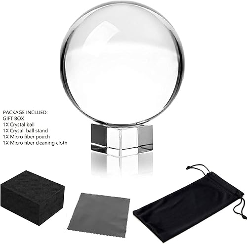 Miniatura 6 de Bola de cristal K9, bola de cristal para fotografía con soporte y bolsa, bola de atrapasoles de cristal K9 con bolsa de microfibra, accesorio
