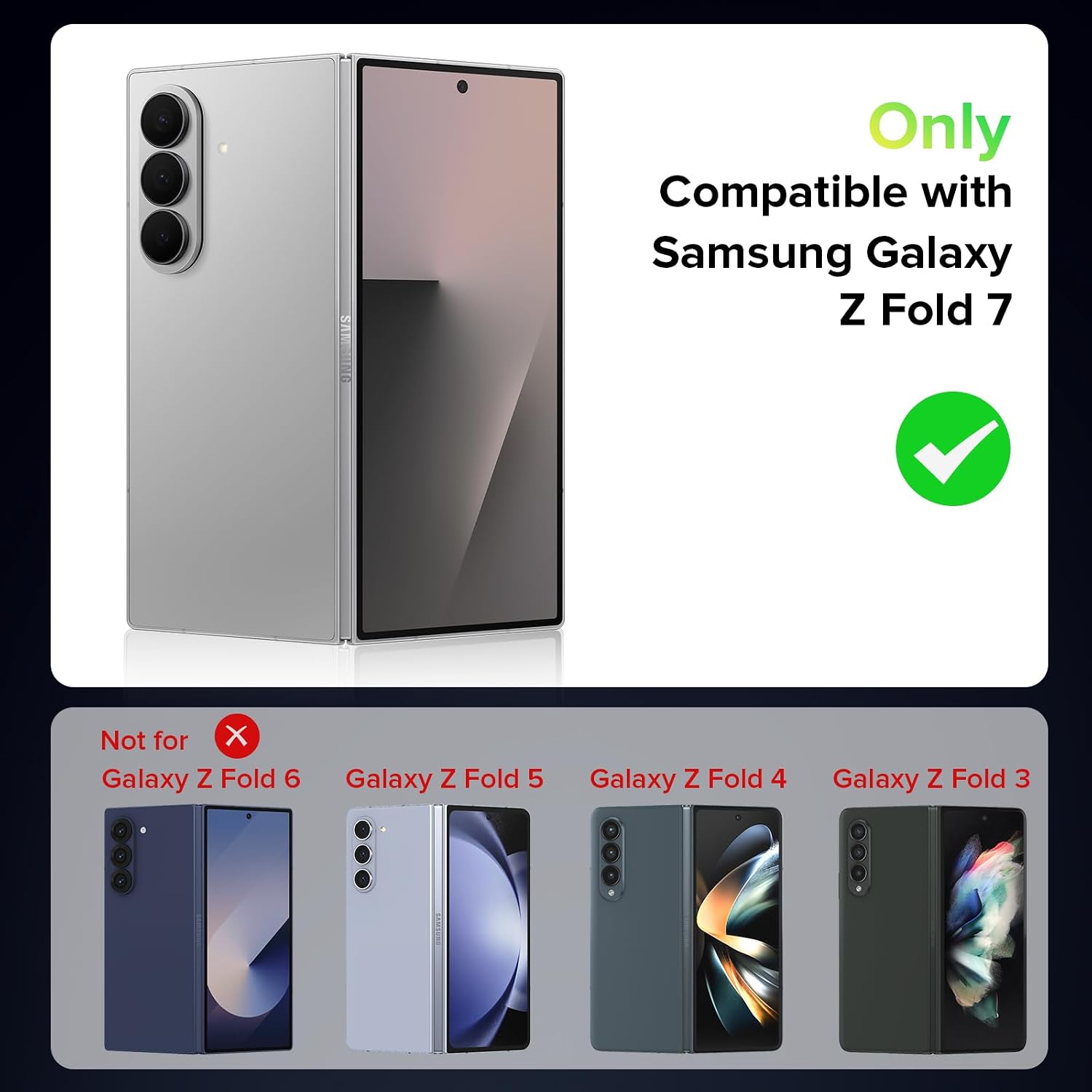 Ruky for 2 Pack Samsung Galaxy Z Fold 7 Privacy Screen Protector, Easy Installation with Pull Strip Alignment Frame, Bubble-Free 9H  Front Tempered Glass Film for Galaxy Z Fold 7