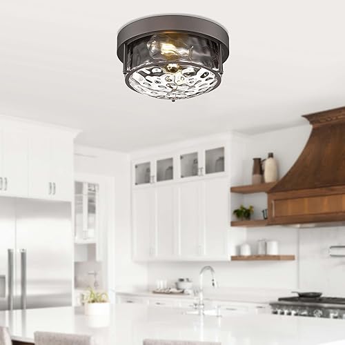 Miniatura 5 de Odeums Luces de techo de montaje empotrado, lámpara de techo de 2 luces para interiores, luz interior cercana al techo, lámpara de techo de pasillo