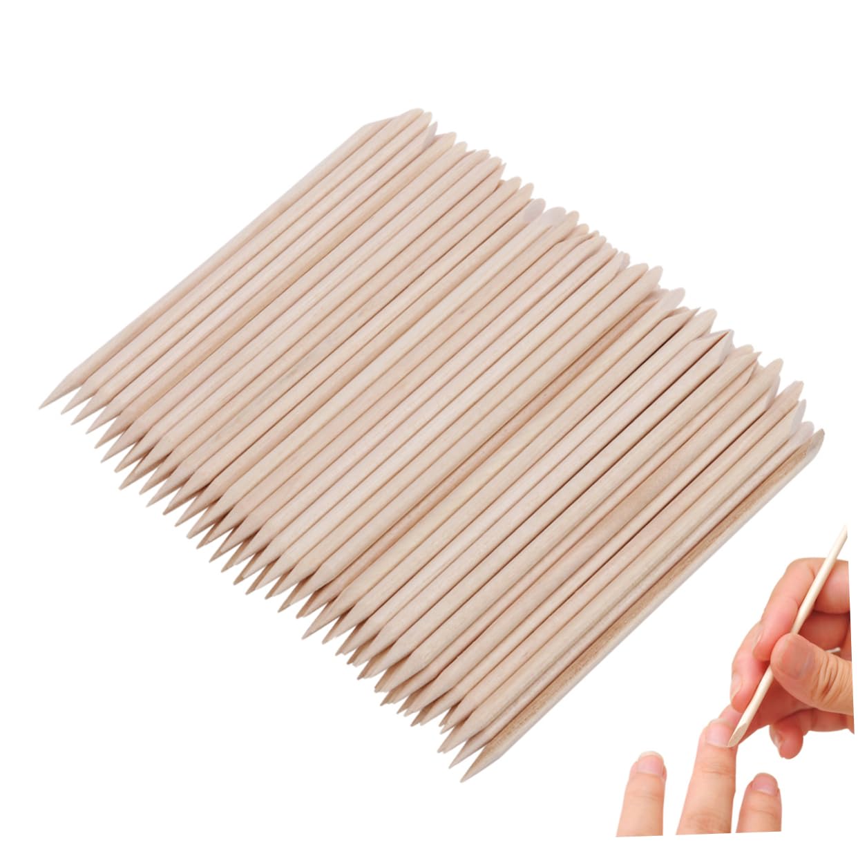 10 Sets Nail Art Sticks 11 3 Cm Nagelhautschieber Flaches Ende Hartholzmaterial 100 Stück * 10