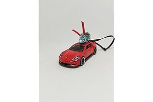3" Christmas Ornament with Tree for Porsche Panamera Red