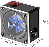 Vista 3 de Diyeeni Indicador de medidor, medidor de PC de rosca G1/4, impulsor de 6 vías de 3 vías medidor de refrigeración por agua para PC, con anillo
