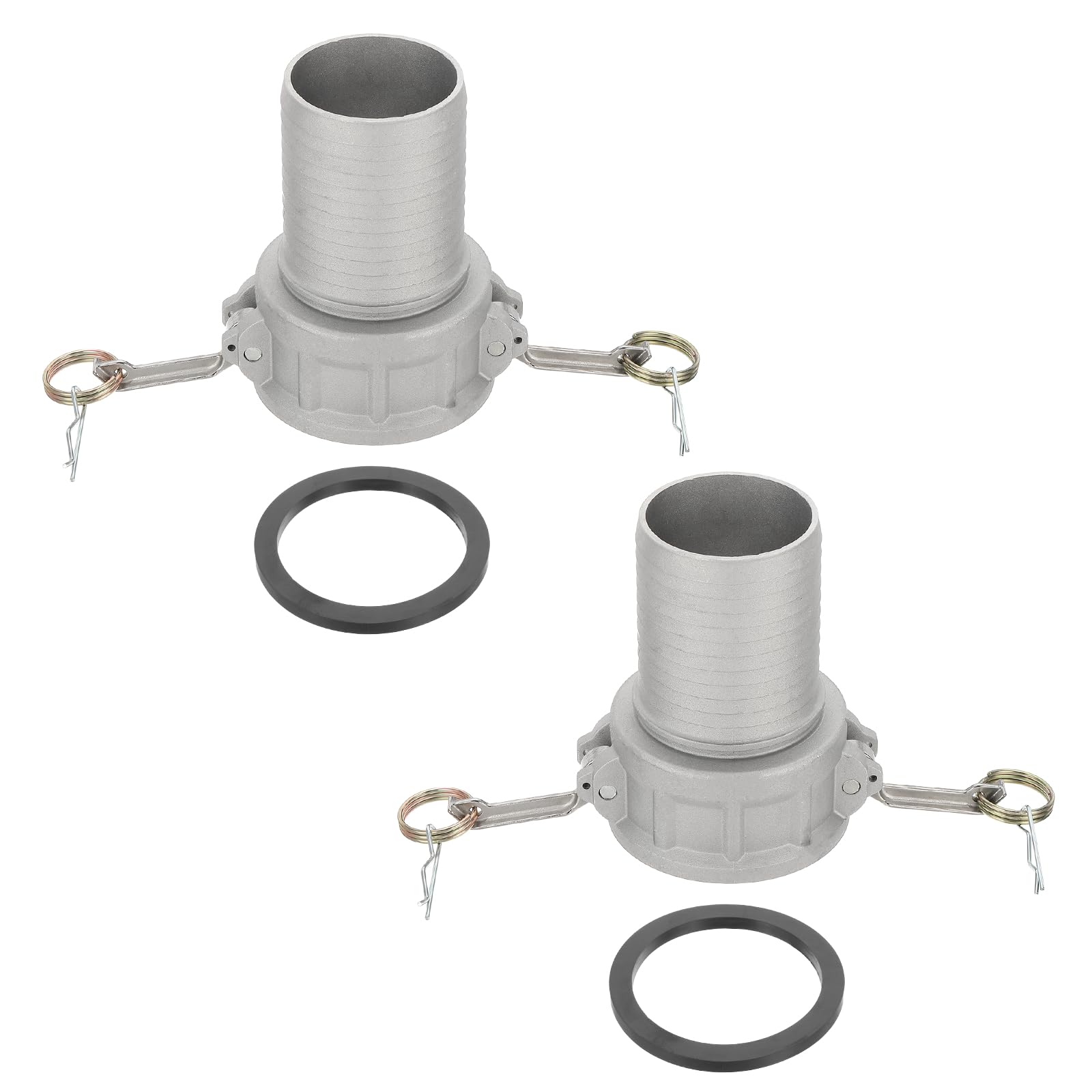 PATIKIL 3" Acoplamiento De Aluminio Tipo CAM Y Groove, 2 Piezas Parte-C Enchufe Macho para Polvo Adaptador Hembra Roscado NPT Acoplamiento Rápido Tipo CAM Adaptador para Manguera, Plateado